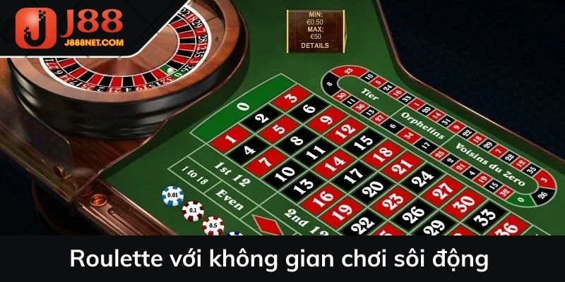 Roulette với không gian chơi sôi động